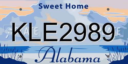 KLE2989 Alabama License Plate