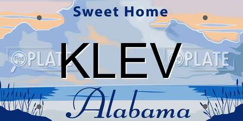 KLEV Alabama License Plate