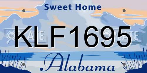 KLF1695 Alabama License Plate