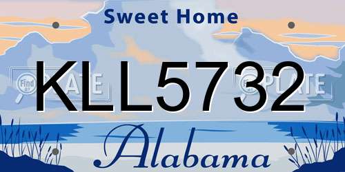 KLL5732 Alabama License Plate