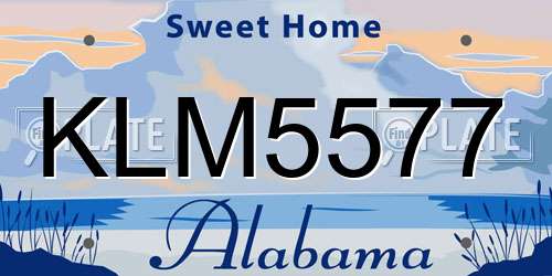KLM5577 Alabama License Plate