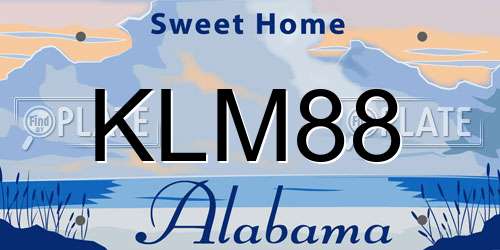KLM88 Alabama License Plate