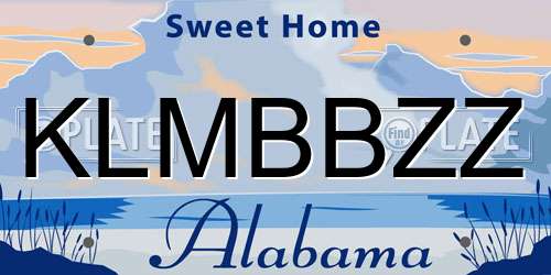 KLMBBZZ Alabama License Plate