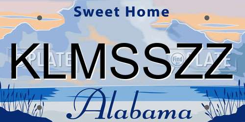 KLMSSZZ Alabama License Plate