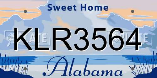 KLR3564 Alabama License Plate