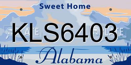 KLS6403 Alabama License Plate