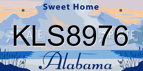 KLS8976 Alabama License Plate