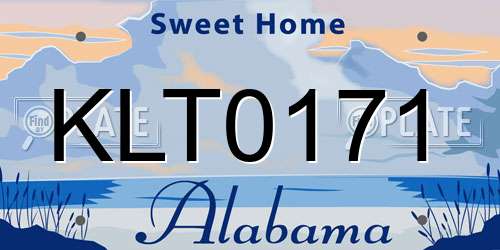 KLT0171 Alabama License Plate