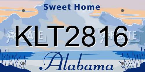 KLT2816 Alabama License Plate