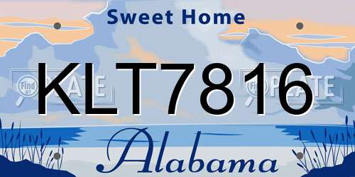 KLT7816 Alabama License Plate