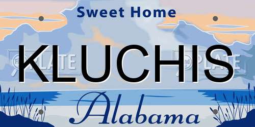 KLUCHIS Alabama License Plate