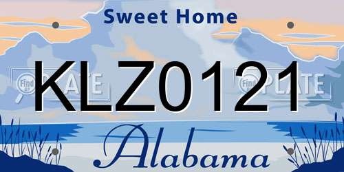 KLZ0121 Alabama License Plate