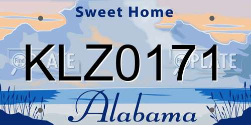 KLZ0171 Alabama License Plate