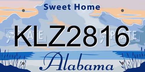 KLZ2816 Alabama License Plate
