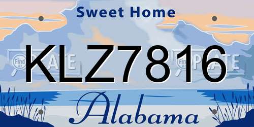 KLZ7816 Alabama License Plate
