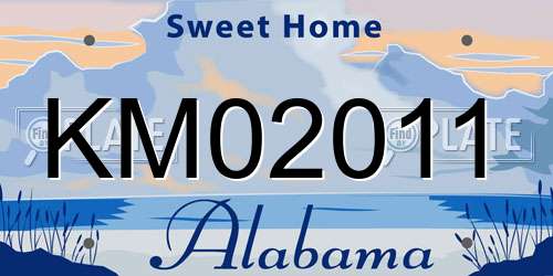 KM02011 Alabama License Plate