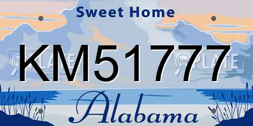 KM51777 Alabama License Plate