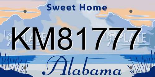 KM81777 Alabama License Plate
