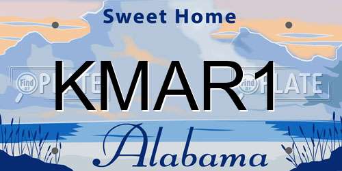 KMAR1 Alabama License Plate