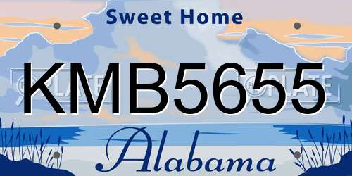 KMB5655 Alabama License Plate