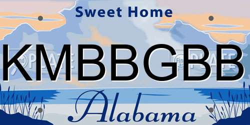 KMBBGBB Alabama License Plate