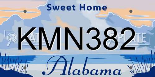 KMN382 Alabama License Plate