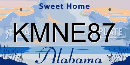 KMNE87 Alabama License Plate