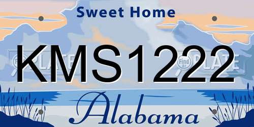 KMS1222 Alabama License Plate