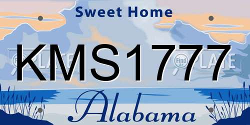 KMS1777 Alabama License Plate