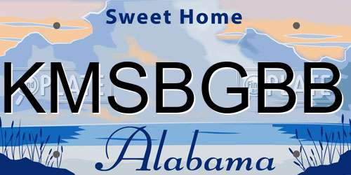 KMSBGBB Alabama License Plate
