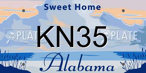 KN35 Alabama License Plate