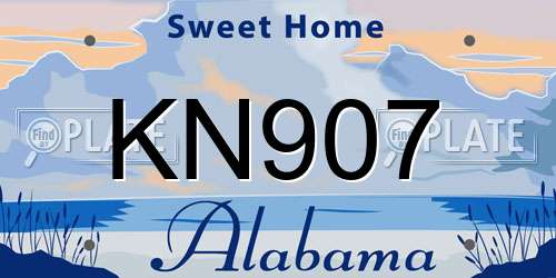 KN907 Alabama License Plate