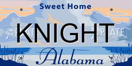 KNIGHT Alabama License Plate