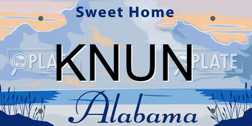 KNUN Alabama License Plate