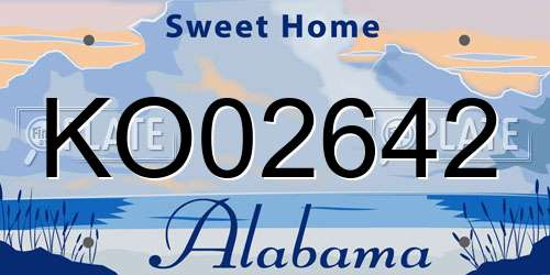KO02642 Alabama License Plate