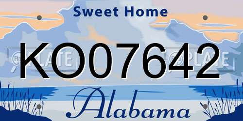 KO07642 Alabama License Plate