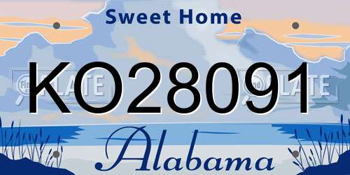 KO28091 Alabama License Plate