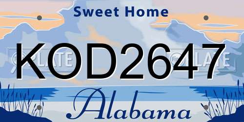 KOD2647 Alabama License Plate