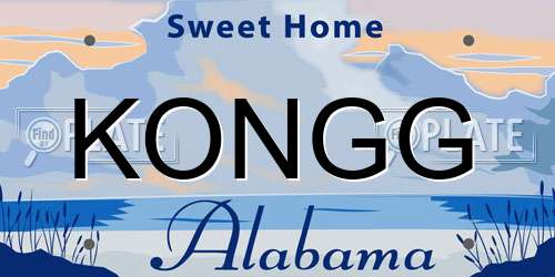 KONGG Alabama License Plate