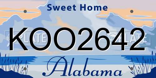KOO2642 Alabama License Plate