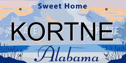 KORTNE Alabama License Plate