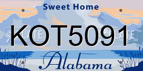 KOT5091 Alabama License Plate