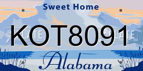 KOT8091 Alabama License Plate