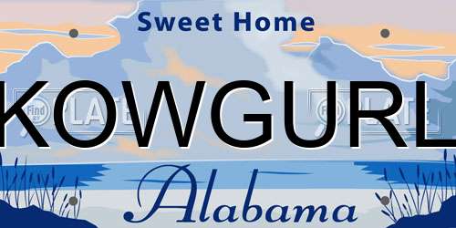 KOWGURL Alabama License Plate