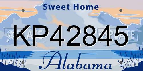 KP42845 Alabama License Plate