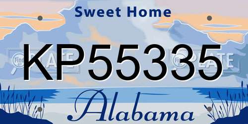 KP55335 Alabama License Plate