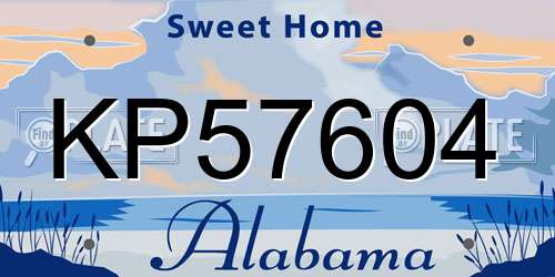 KP57604 Alabama License Plate