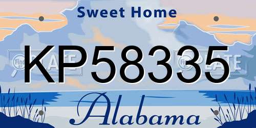 KP58335 Alabama License Plate