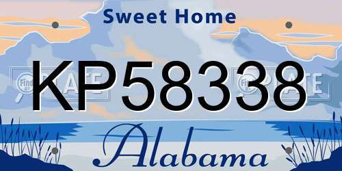 KP58338 Alabama License Plate
