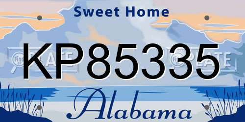 KP85335 Alabama License Plate